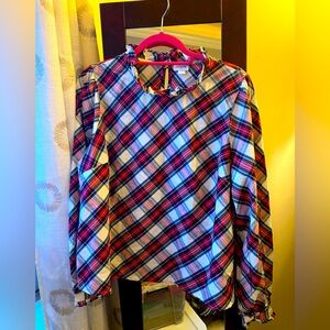 Red and white plaid J.Crew shirt XL